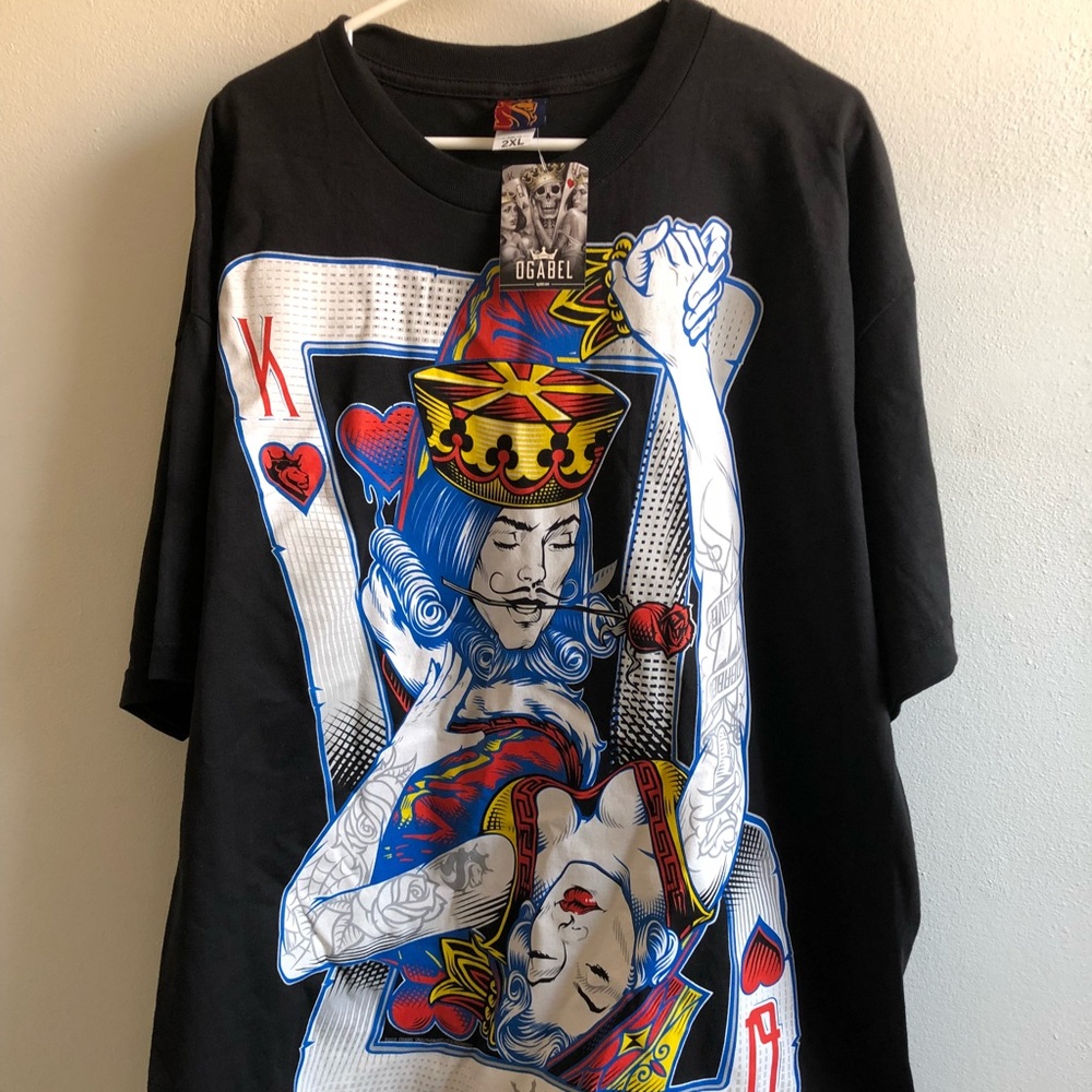 Men’s 2XL OG Abel King and Queen of hearts Tee.